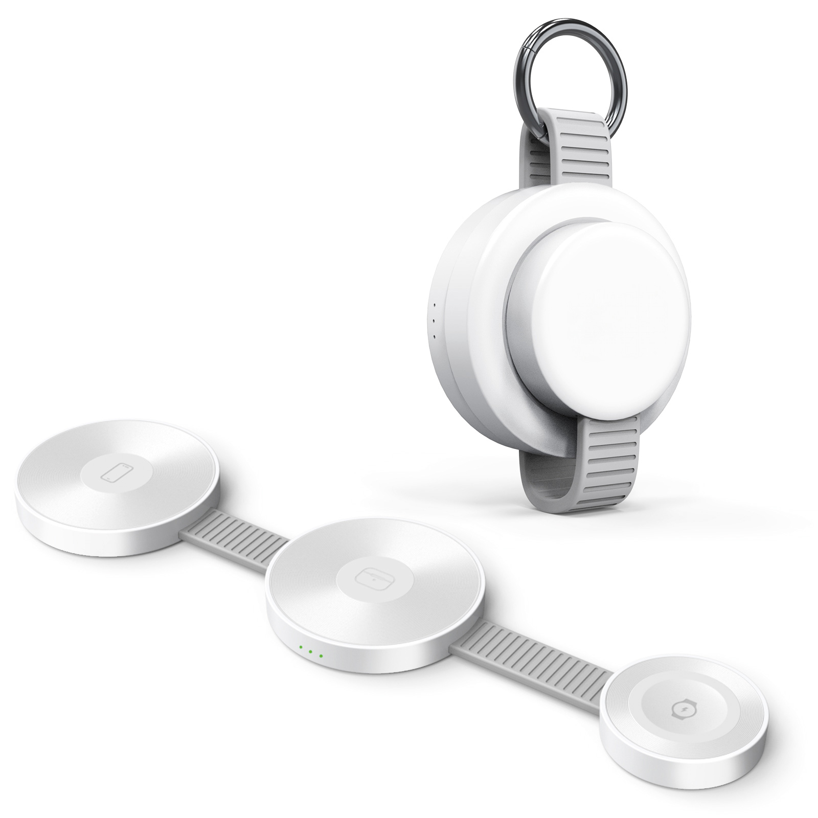 KERVAN BEYAZ 3 LÜ WIRELESS ŞARJ STANDI