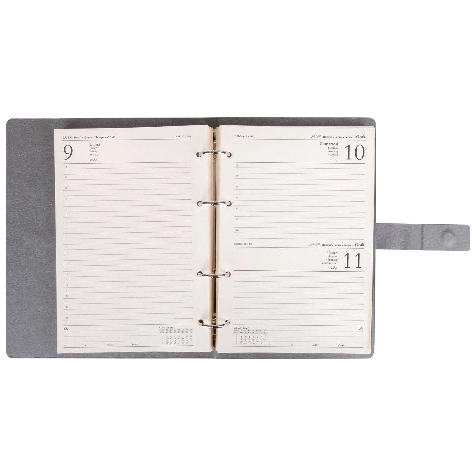 BİRLİK SİYAH ORGANİZER AJANDA (17,5x22,5CM)