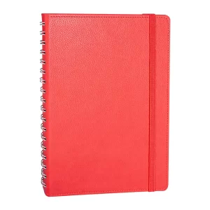 SÖĞÜTÖZÜ KIRMIZI SPİRALLİ TARİHSİZ DEFTER (17X24 CM)