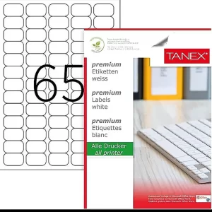 Tanex TW-2065 38.1x21.2 mm A4 Lazer Etiket