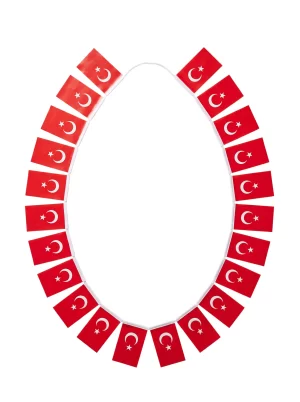 İpe Dizili Türk Bayrağı - Dizi Süsleme Flaması