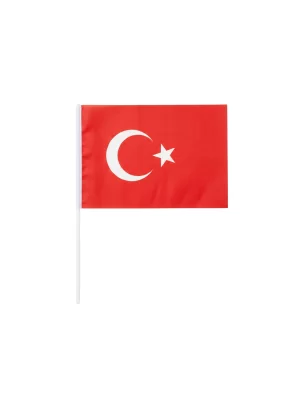 Sopalı Türk Bayrağı - Milli Bayram Sallama El Bayrağı